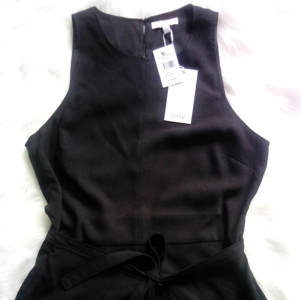 ❇ NWT ❇ Joie Mairead Black Tie Waist Wide Leg Faux Wrap Jumpsuit, Size 2